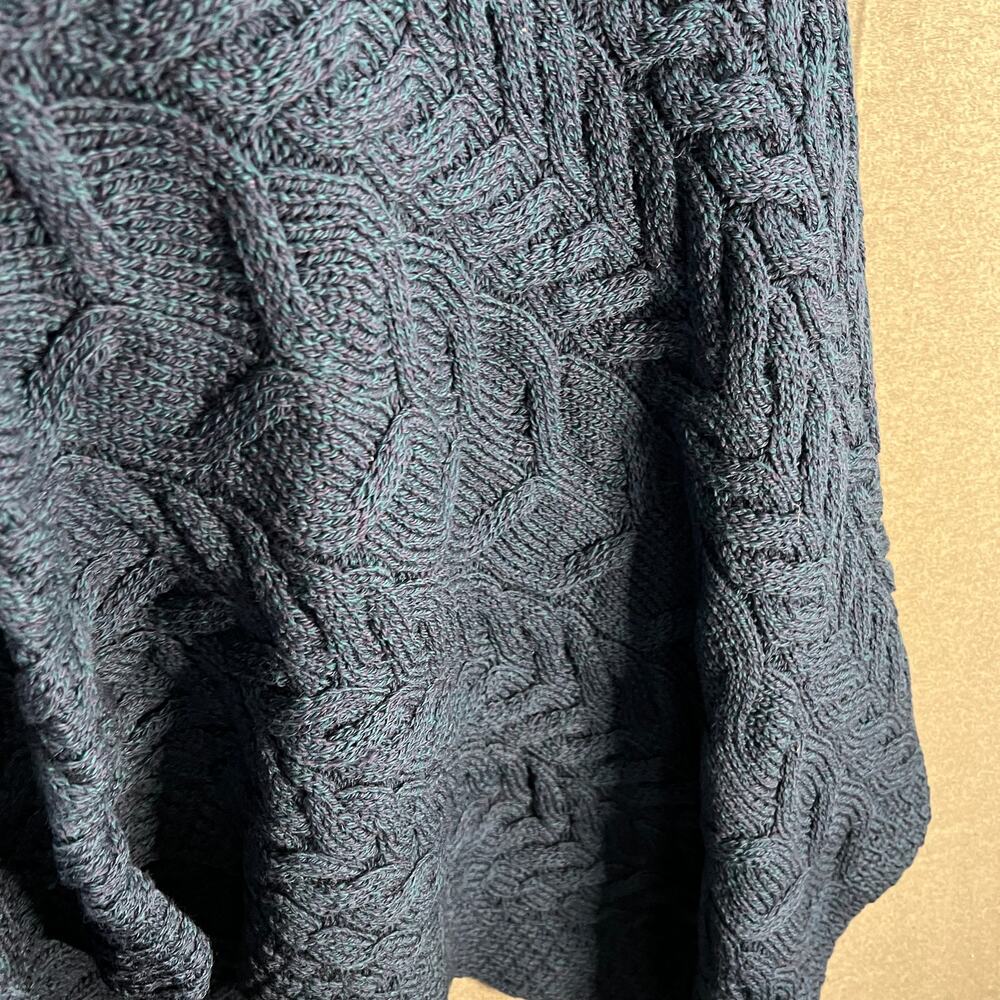 Kiironan Merino Wool Women's V-Neck Poncho Atlantic Blue Navy Size XL/XXL - Picture 7 of 7